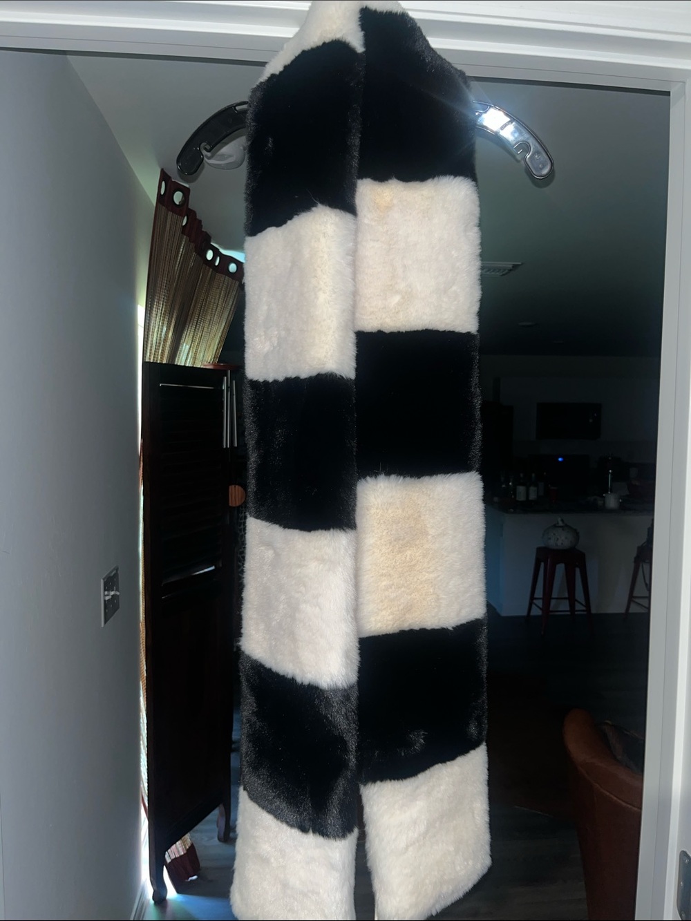 Anthropologie Colorblock Faux Fur Scarf